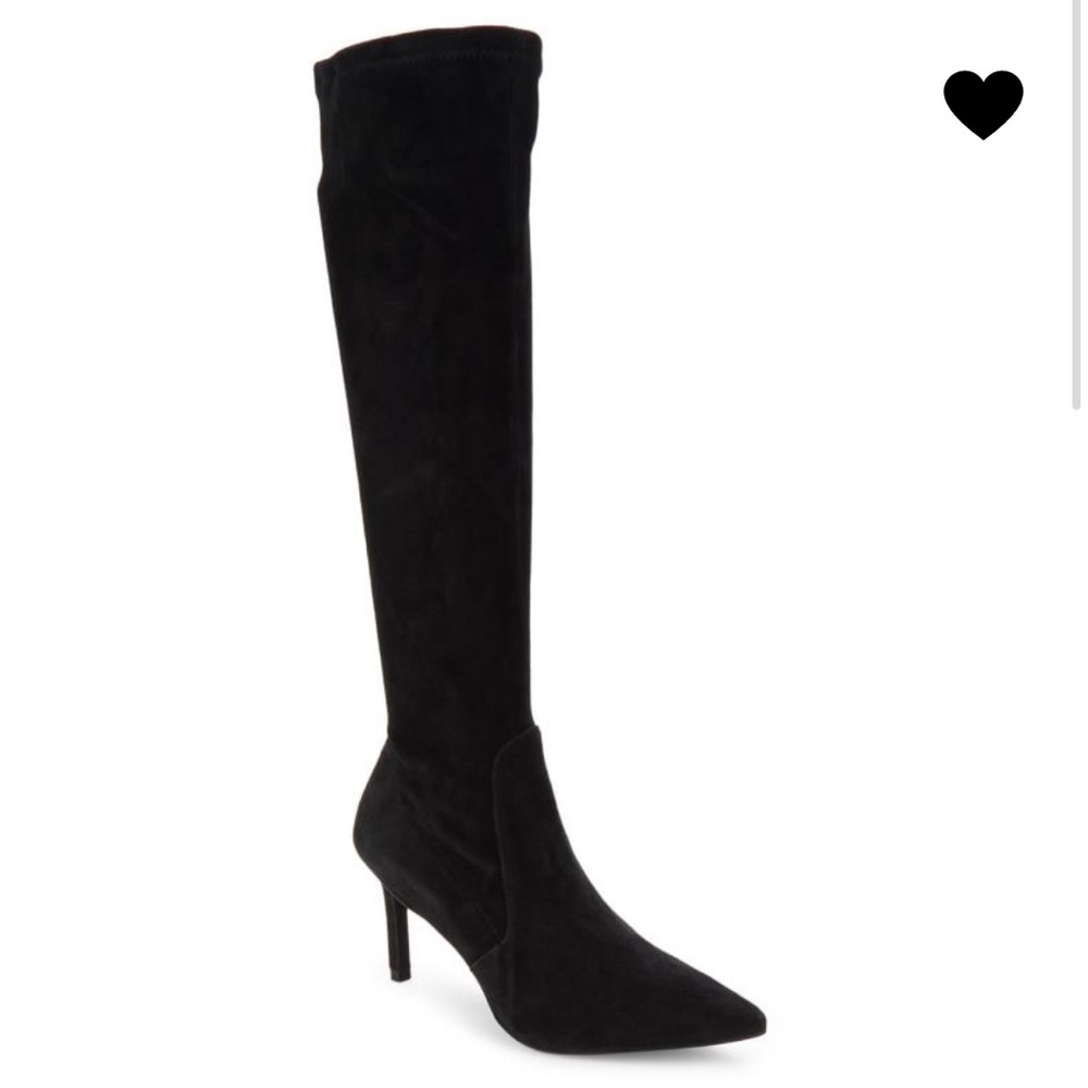Stuart Weitzman Wanessa Suede Heel Knee High Sock Boots